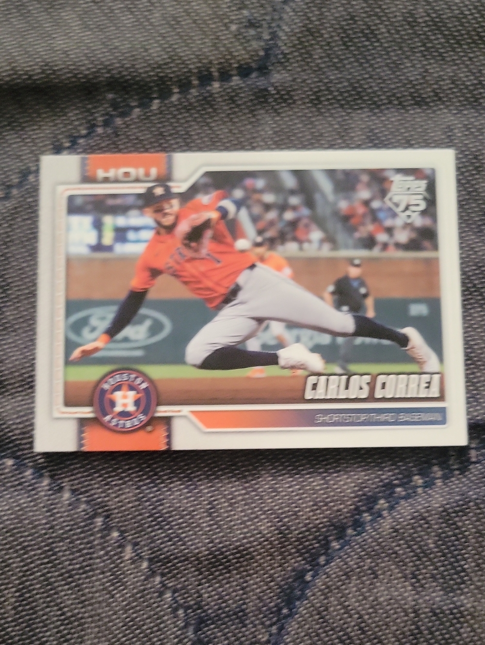 Carlos Correa Topps Baseball Card - Houston Astros Orange Team Card